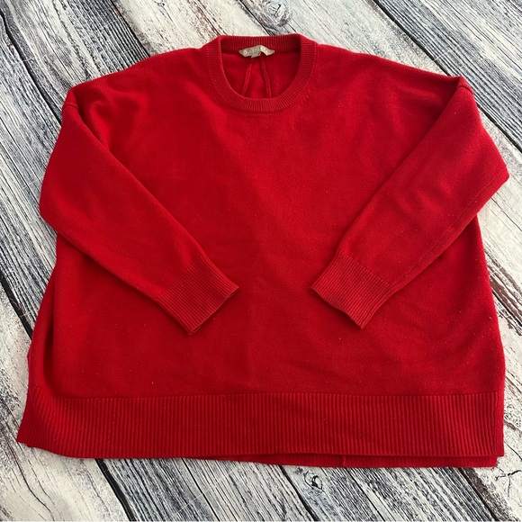 Athleta Wool/Cashmere Red Oversized Sweater - Picture 3 of 9